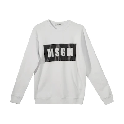 MSGM Oversized Letter Crewneck Sweatshirt Unisex White 2740MM68195799-01