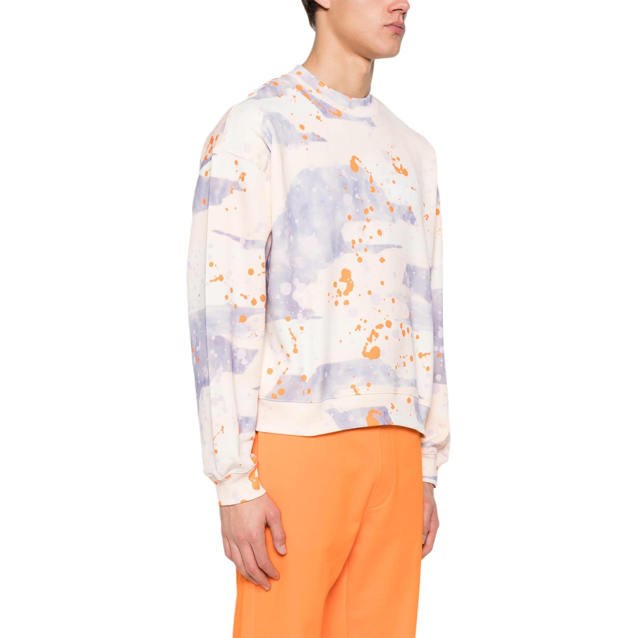 Purchase MSGM 페인트 스플래터 코튼 크루넥 스웨트셔츠 라이트 베이지. 3640MM122247092-BEIGE