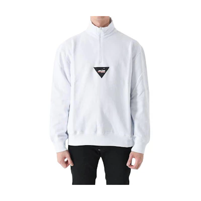 MSGM Pattern Print Half-Zip High-Neck Sweatshirt Men’s White 3340MM7-7227799-01
