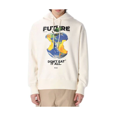MSGM Pattern Printed Hoodie White For Men 3240MM195227289-02