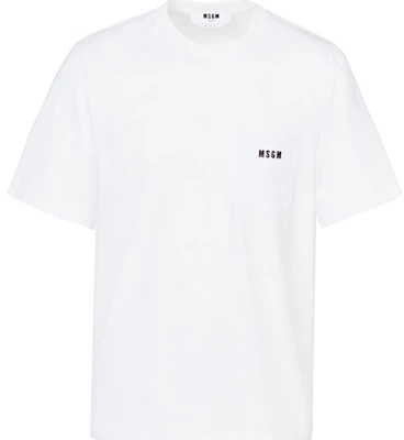 MSGM Pocket Logo Crew Neck Tee - Short Sleeve Solid Color 3040MM73-217098-01 Buy MSGM Pocket Logo Crew Neck Tee - Short Sleeve Solid Color 3040MM73-217098-01