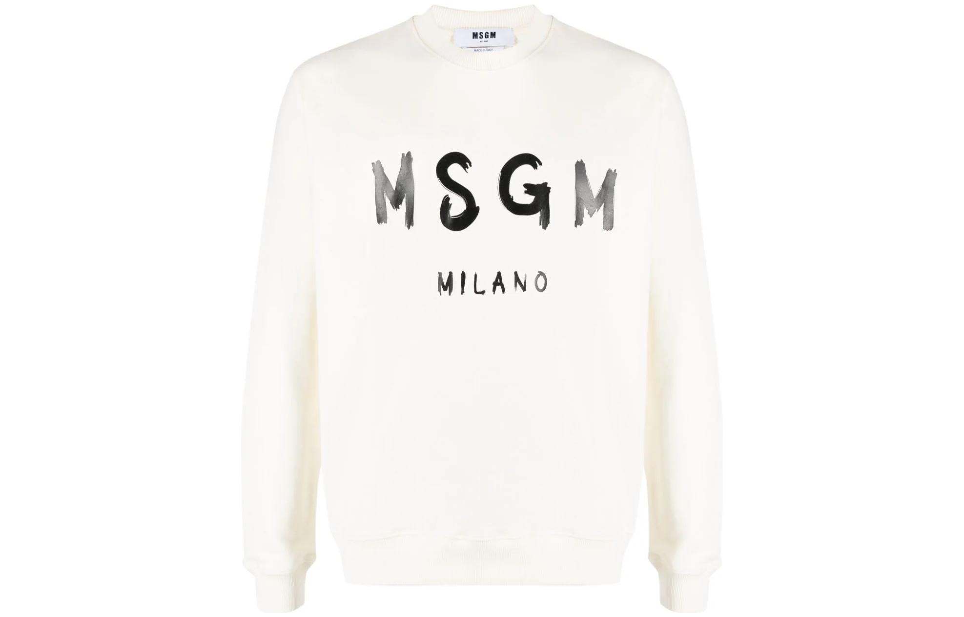 MSGM Printed Cotton Sweatshirt 2000MM513200000-IVORY