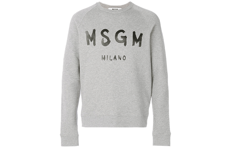 MSGM Printed Logo Crewneck Sweatshirt Men’s Grey 1000MM104-100101-96
