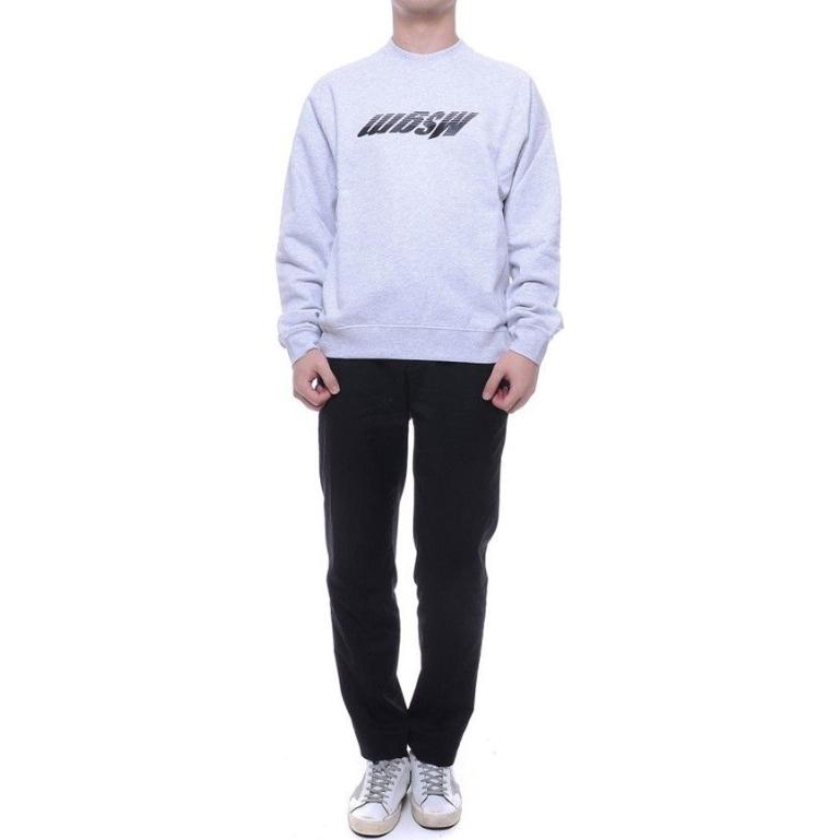 MSGM Pullover Crewneck Logo Print Sweatshirt Light Grey 2840MM91207097-94