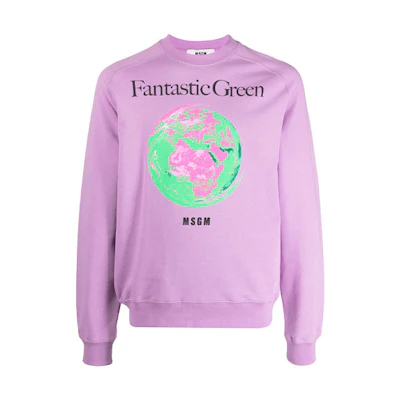 MSGM Purple World Map Print Sweatshirt 3040MM173217119-70