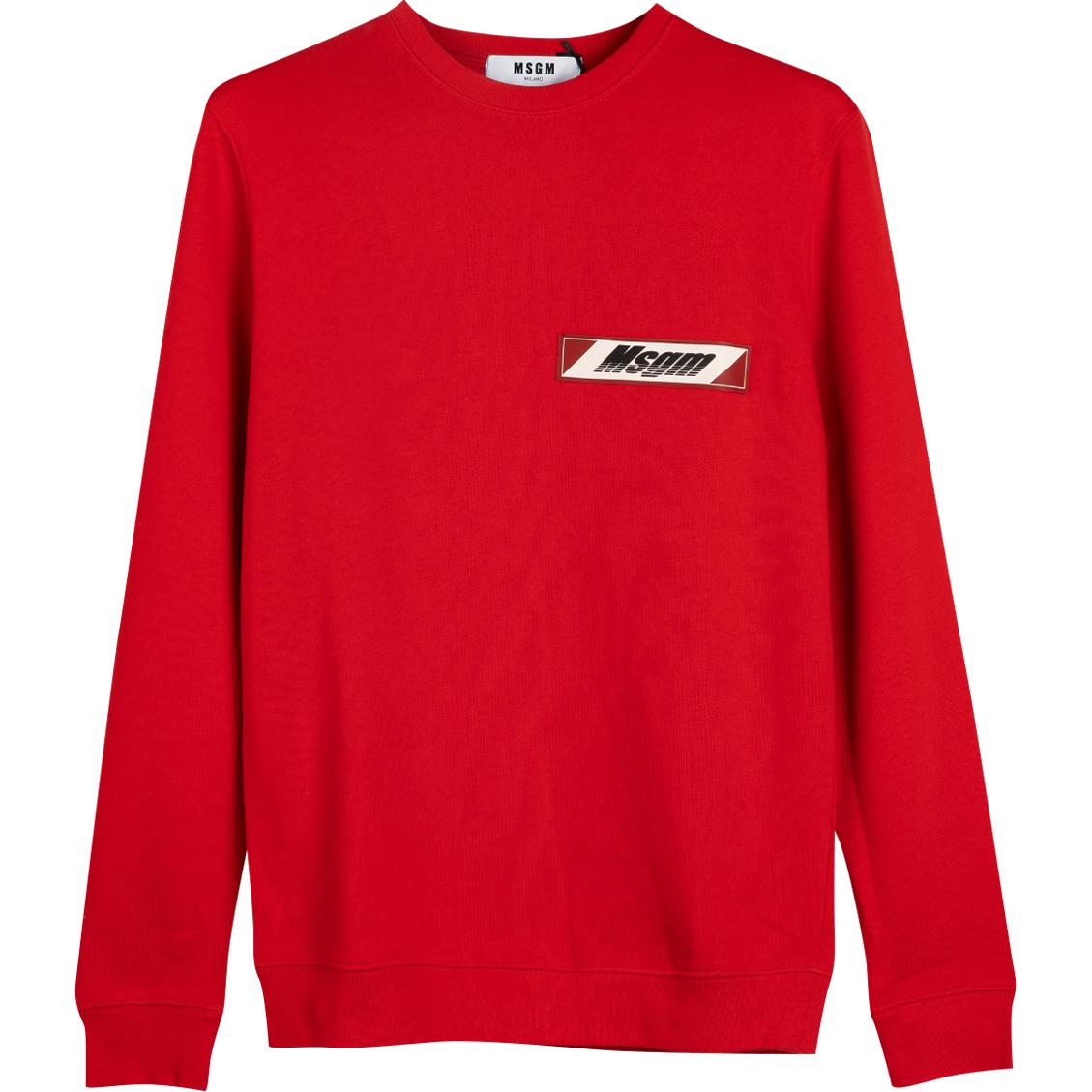 MSGM Red Crewneck Logo Sweatshirt Long Sleeve 2740MM100195799-18