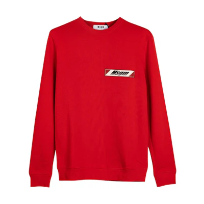 MSGM Red Crewneck Logo Sweatshirt Long Sleeve 2740MM100195799-18