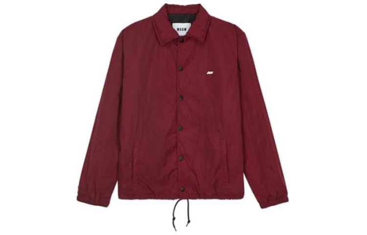MSGM Red Logo Print Single-Breasted Long-Sleeve Jacket 2740MH12X195504-20