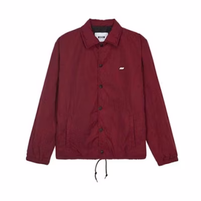 MSGM Red Logo Print Single-Breasted Long-Sleeve Jacket 2740MH12X195504-20
