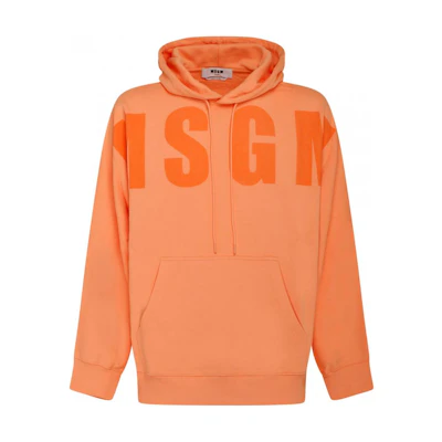 MSGM Solid Color Logo Hoodie Unisex Orange 3440MM17123700010