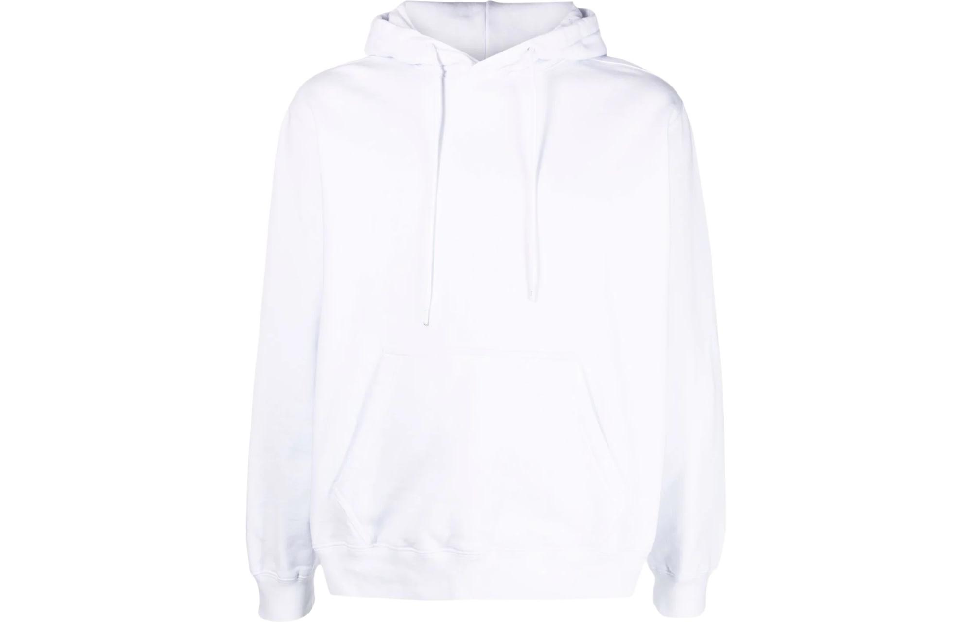 MSGM Solid Color Logo Print Hoodie - White 2000MM535200001-01