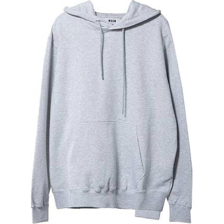 MSGM Solid Color Oversized Hoodie Long Sleeve Grey 2840MM76-207097-94
