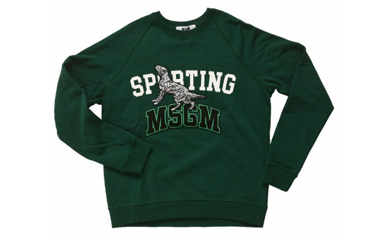 MSGM Sporting Embroidered Pullover Sweatshirt Green () 2340MM88-174778-038