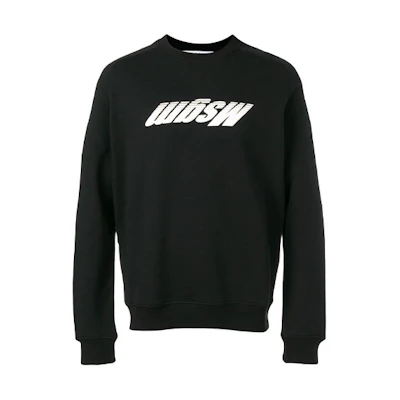 MSGM SS21 Black Oversized Logo Pullover Sweatshirt Unisex Long Sleeve 2640MM91195299-99