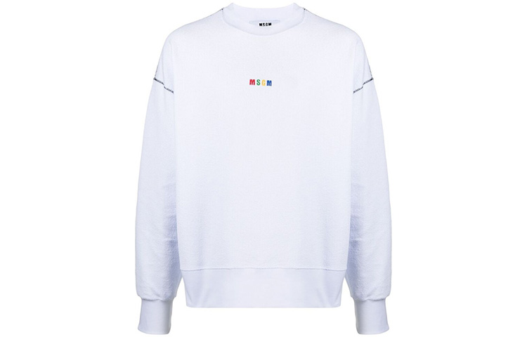 MSGM SS21 Logo Print Long Sleeve Sweatshirt White () 3040MM77217099-01