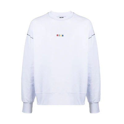 MSGM SS21 Logo Print Long Sleeve Sweatshirt White () 3040MM77217099-01