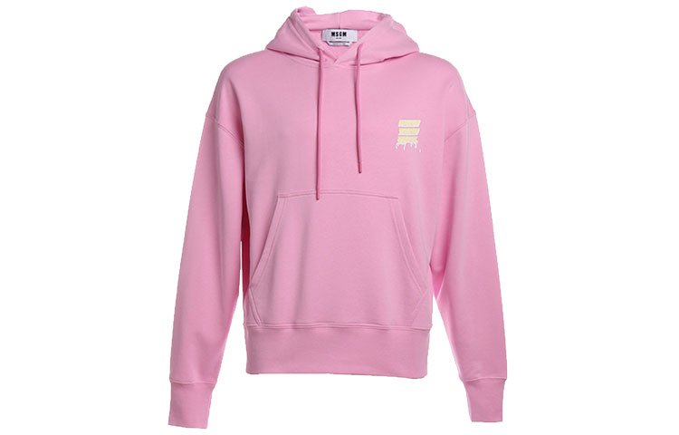 MSGM SS21 Pink Logo Print Cotton Hoodie Fashion 3040MM96217099-12