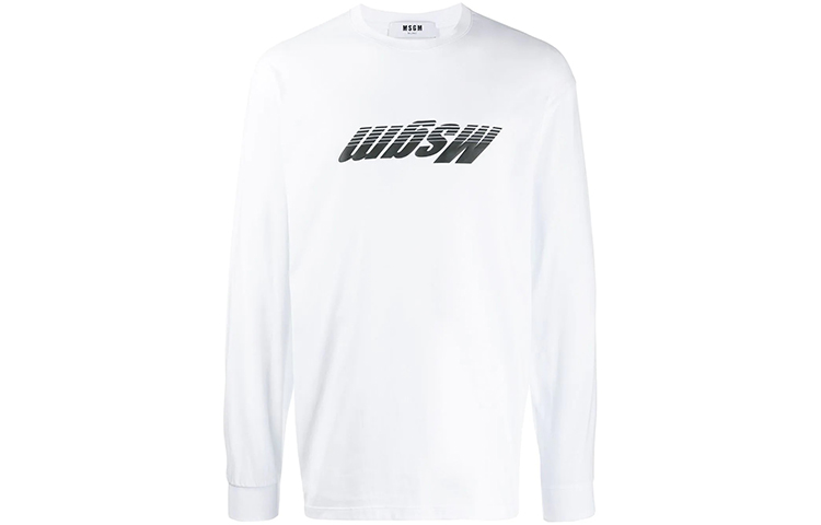 MSGM SS21 Retro Reverse Logo Pullover Sweatshirt White () 2740MM16-1L1957-97