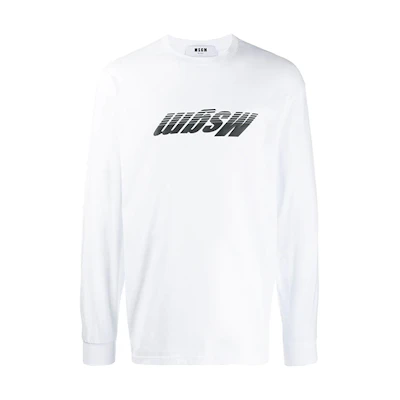 MSGM SS21 Retro Reverse Logo Pullover Sweatshirt White () 2740MM16-1L1957-97