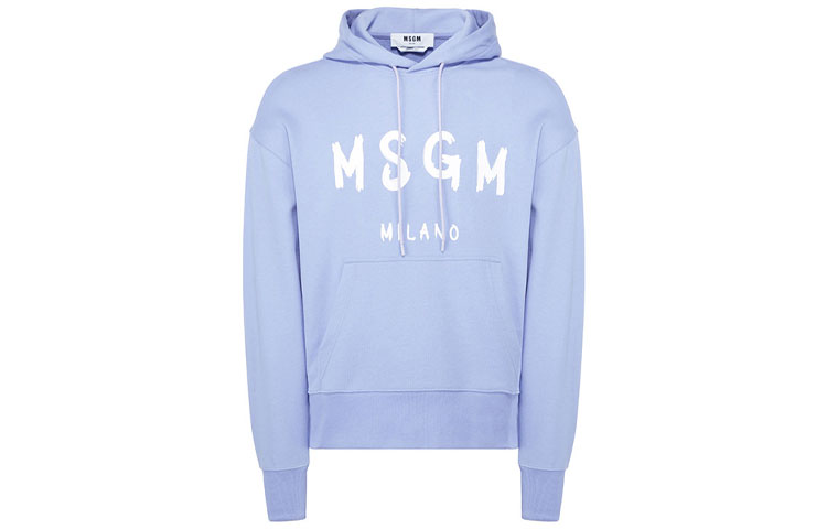 MSGM SS21 Solid Color Logo Hoodie Purple - Pullover Hoodie 3040MM188-217099-72