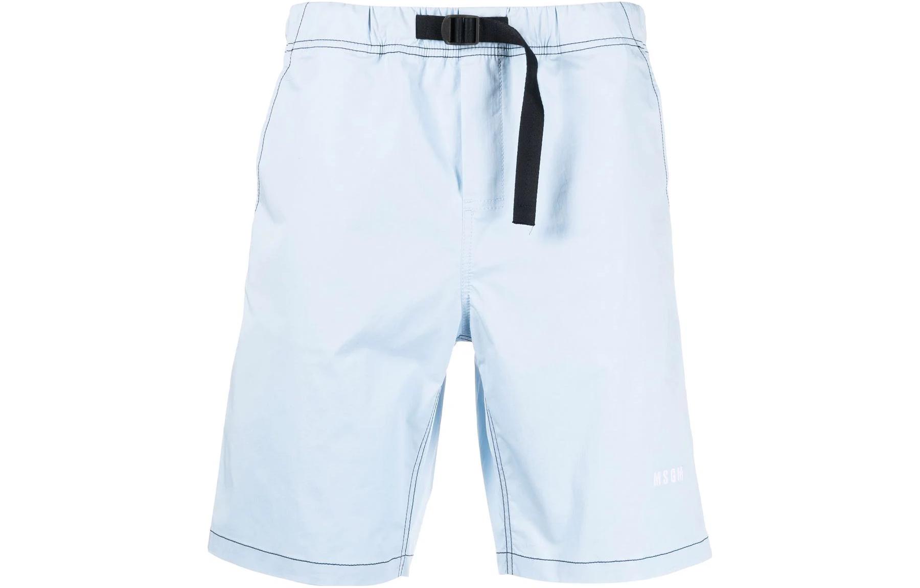 MSGM SS22  Contrast Stitch Casual Shorts Light Blue 3240MB05X227004-84