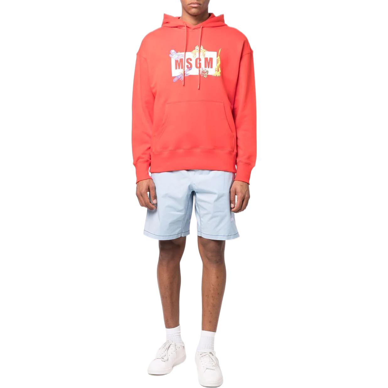 Lookbook MSGM SS22 대비 스티치 캐주얼 쇼츠 라이트 블루 3240MB05X227004-84