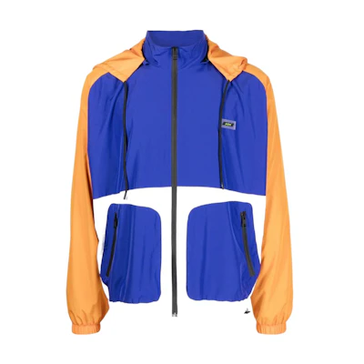 MSGM SS22 Colorblock Zip-Up Hooded Jacket Blue 3245MH02227183099