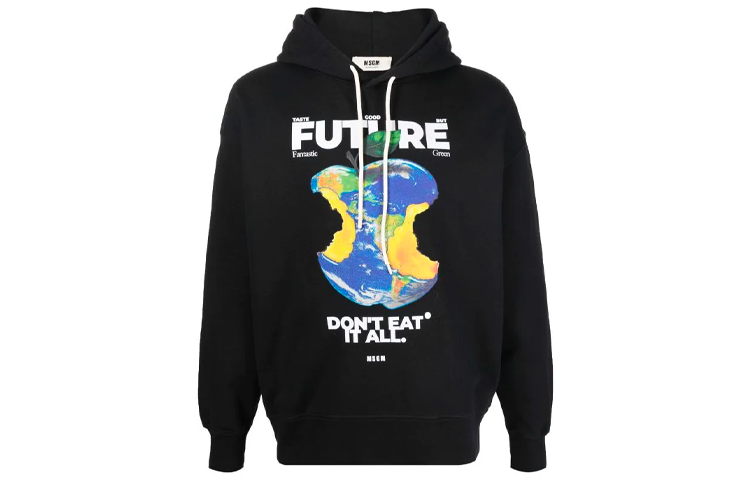 MSGM SS22 Graphic Logo Print Hoodie Black () 3240MM195-22728999