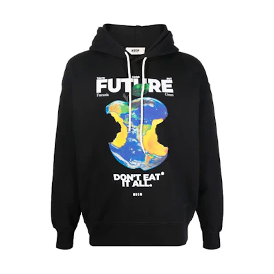 MSGM SS22 Graphic Logo Print Hoodie Black () 3240MM195-22728999