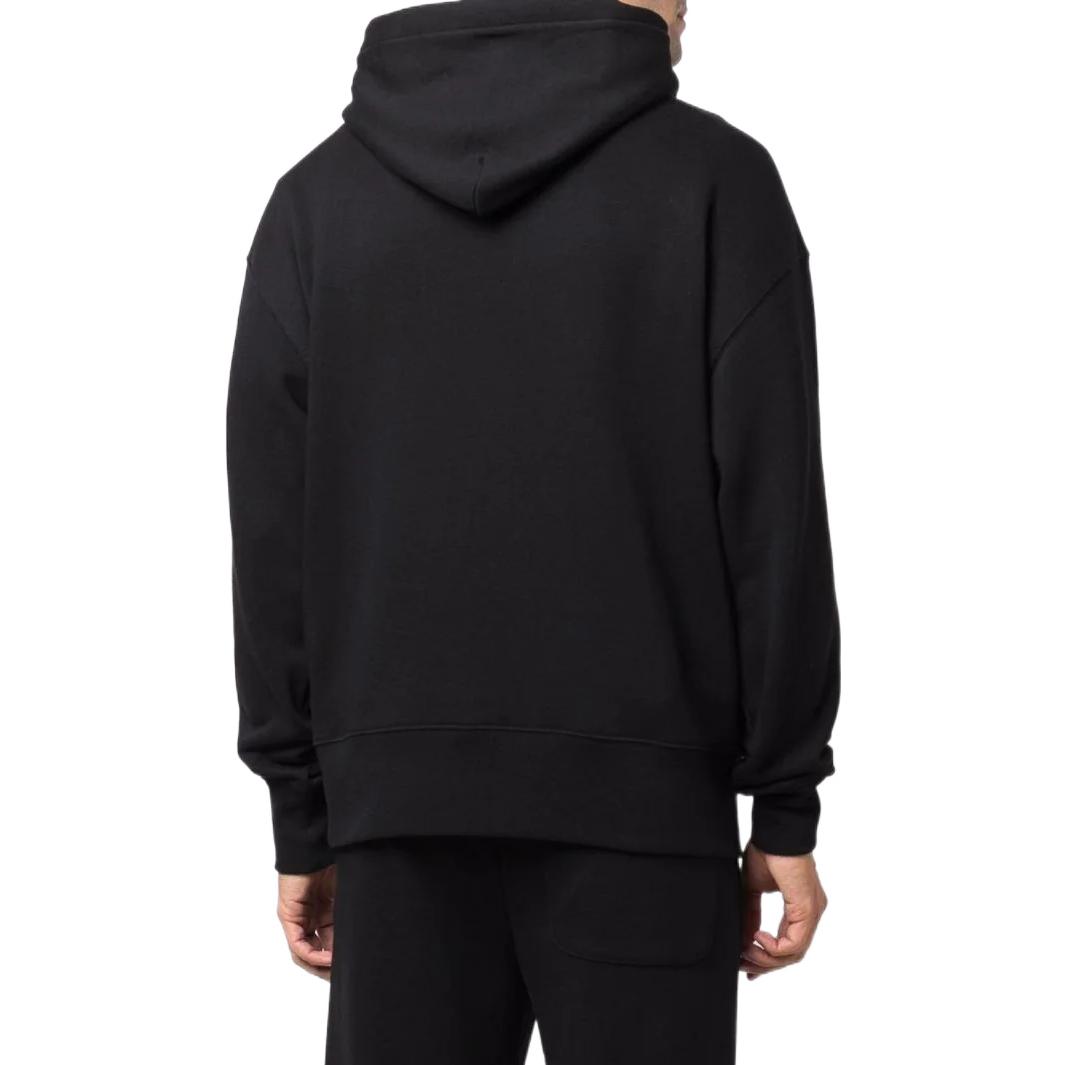 Shop MSGM SS22 로고 프린트 롱슬리브 후드티 블랙. 2000MM51520000199