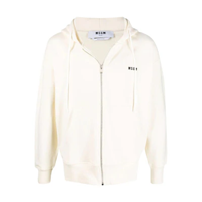 MSGM SS22 Logo Print Zip Hoodie Jacket Men’s Off-White 3240MM507227299-03