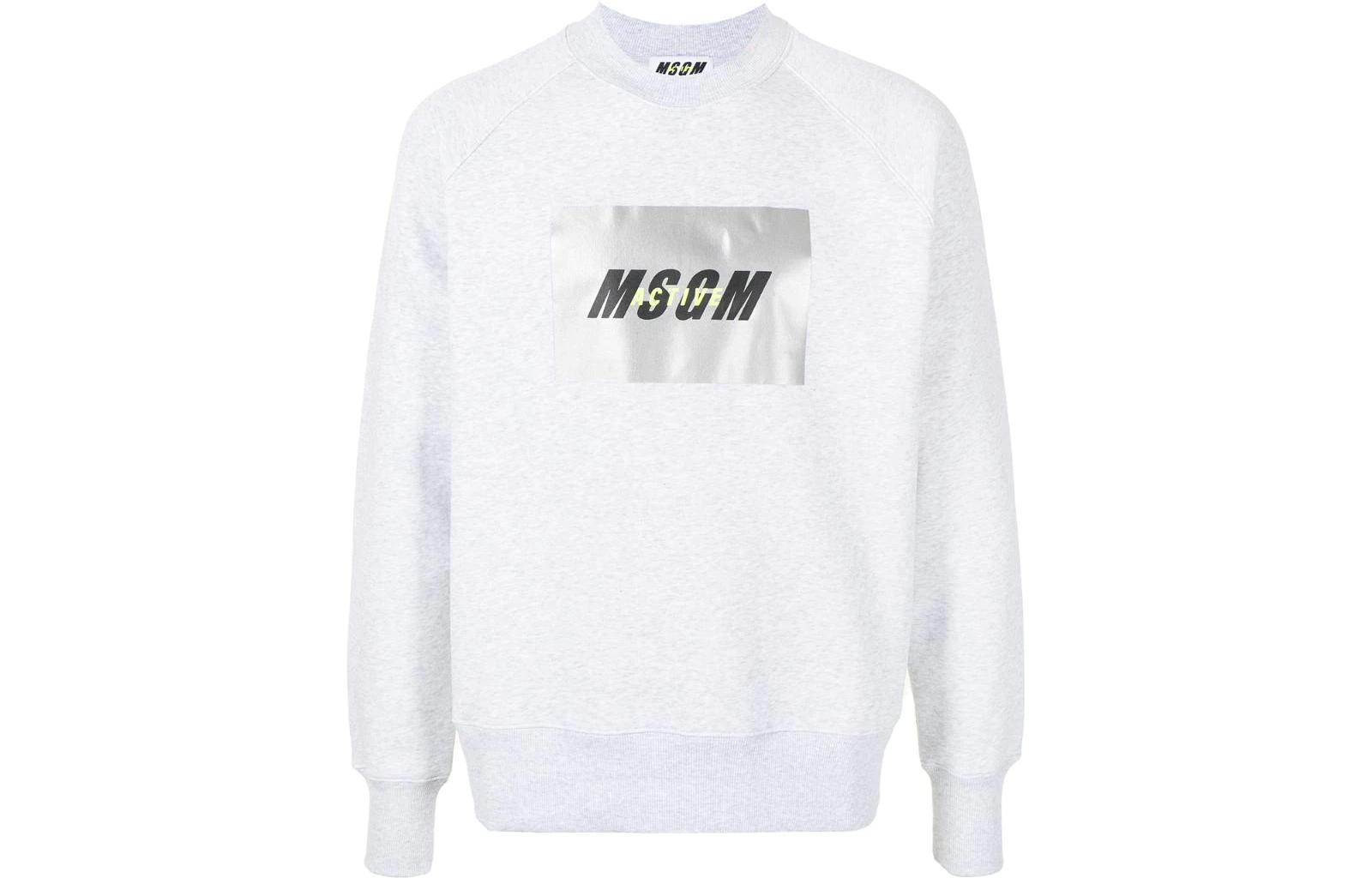 MSGM SS22 Logo Printed Crewneck Long-Sleeve Sweatshirt 3145MM022177239431