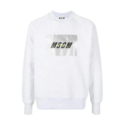 MSGM SS22 Logo Printed Crewneck Long-Sleeve Sweatshirt 3145MM022177239431