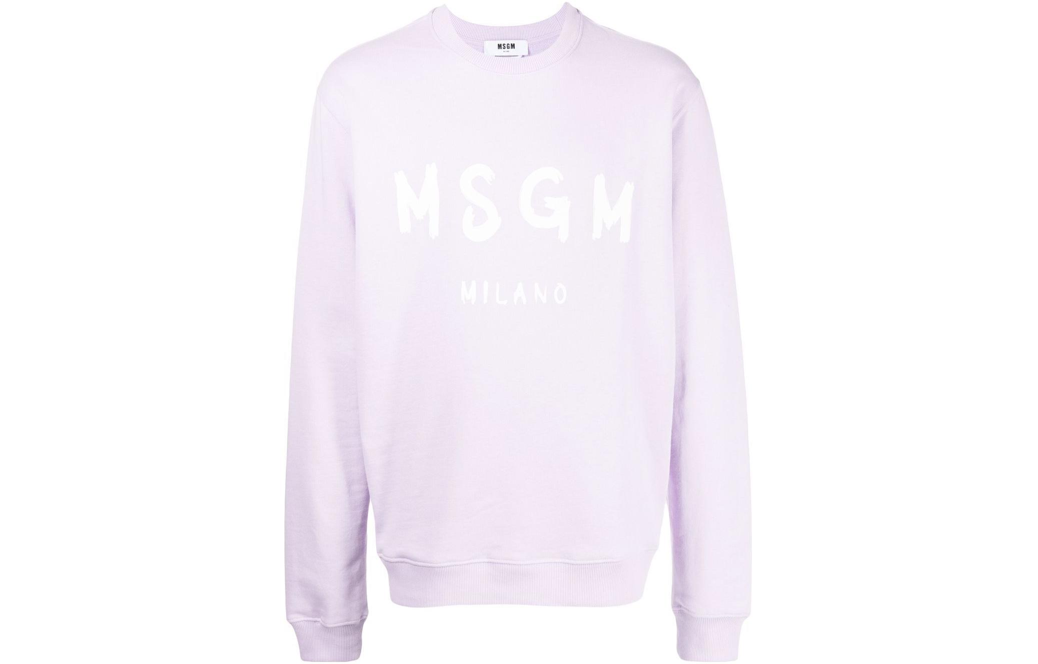 MSGM SS22 Logo Printed Pullover Sweatshirt Purple () 3240MM51322729970