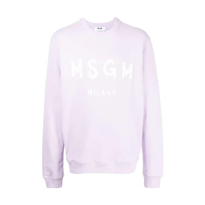 MSGM SS22 Logo Printed Pullover Sweatshirt Purple () 3240MM51322729970
