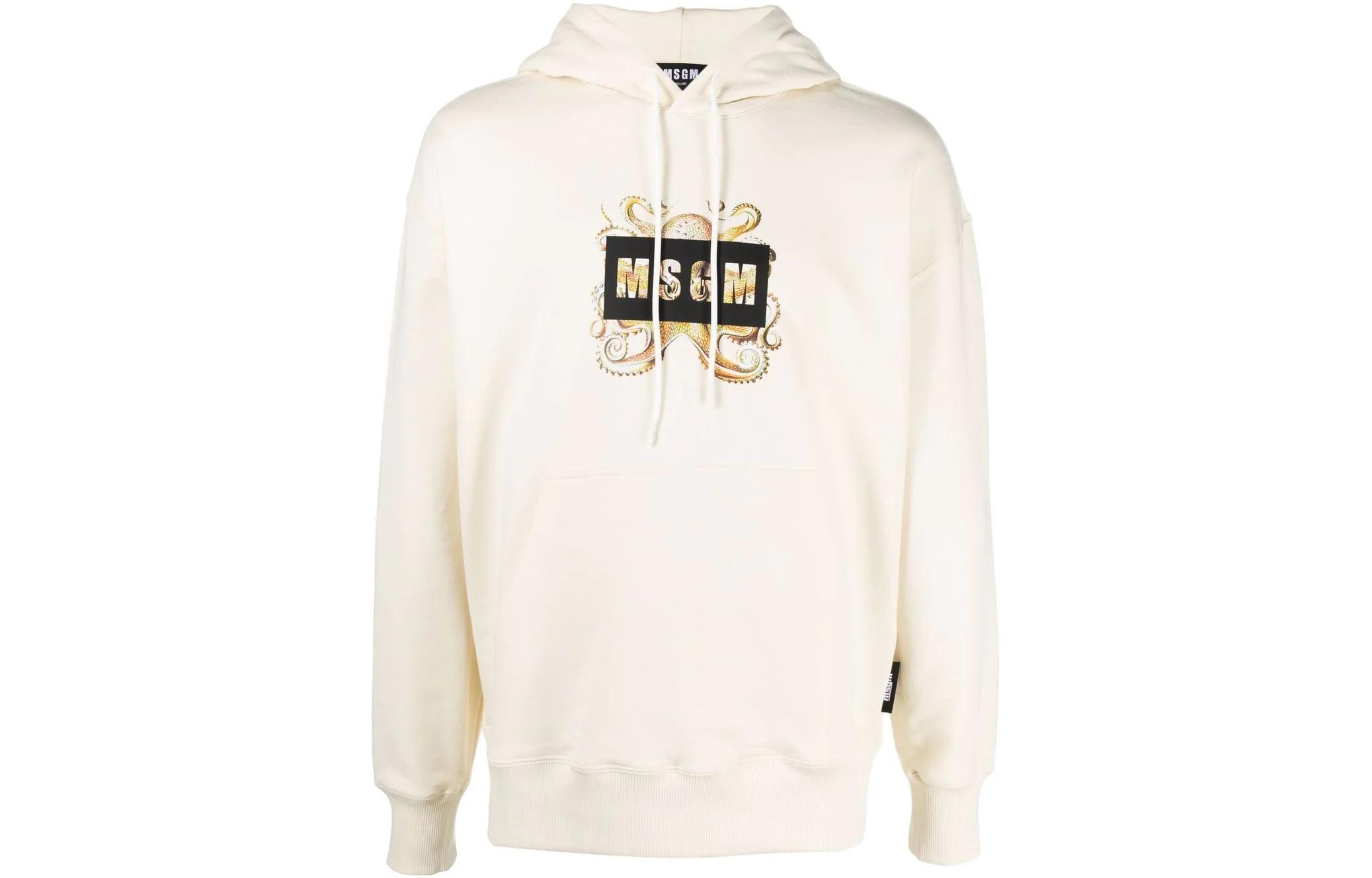 MSGM SS22 Octopus Logo Print Hoodie Men’s Off-White 3240MM104227299-03