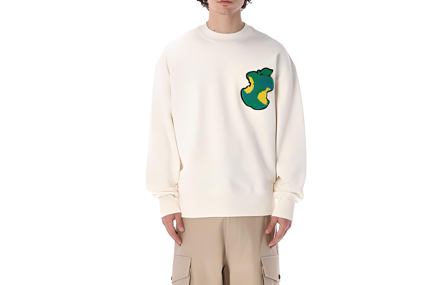 MSGM SS22 Pattern Crewneck Long Sleeve Sweatshirt Beige - 3240MM196227289-02