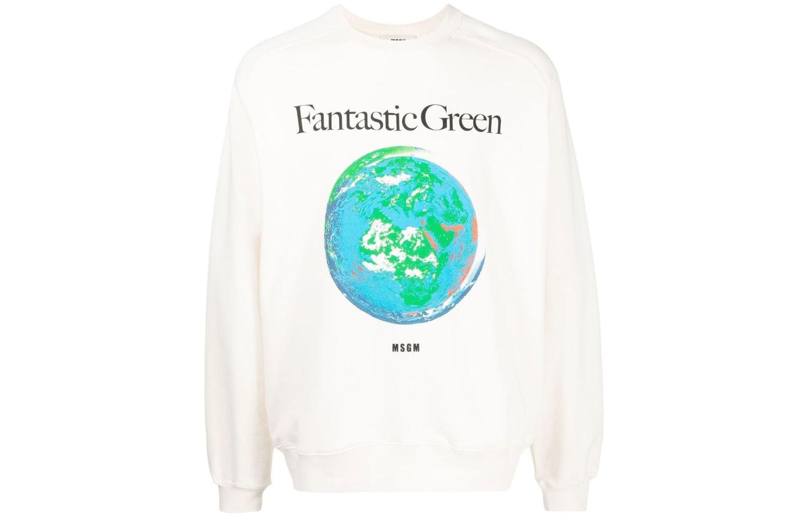 MSGM SS22 Pattern Print Crewneck Long Sleeve Sweatshirt Men’s Off-White 3240MM1932272890202