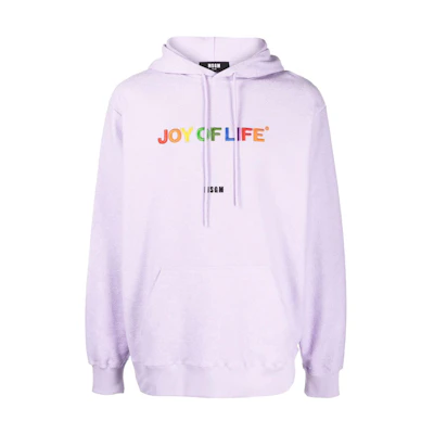 MSGM SS22 Slogan Embroidered Hoodie Purple - 3240MM162-227299-70