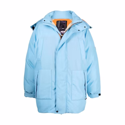 MSGM SS22 Solid Color Zip-Up Hooded Jacket Blue - Long Sleeve Outerwear 3140MH01RX217511-82