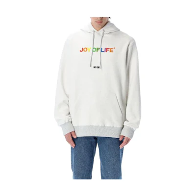 MSGM SS22 White Letter Print Pullover Hoodie 3240MM162227297-94