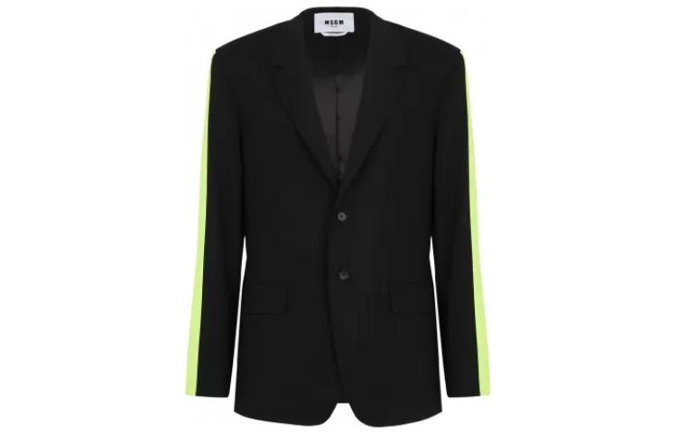 MSGM SS23 Black V-Neck Striped Long-Sleeve Jacket 3440MG05237200-99