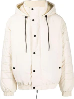 MSGM SS23 Embroidered Logo Hooded Bomber Jacket Beige 3340MH02X227504-02 MSGM SS23 Embroidered Logo Hooded Bomber Jacket Beige 3340MH02X227504-02