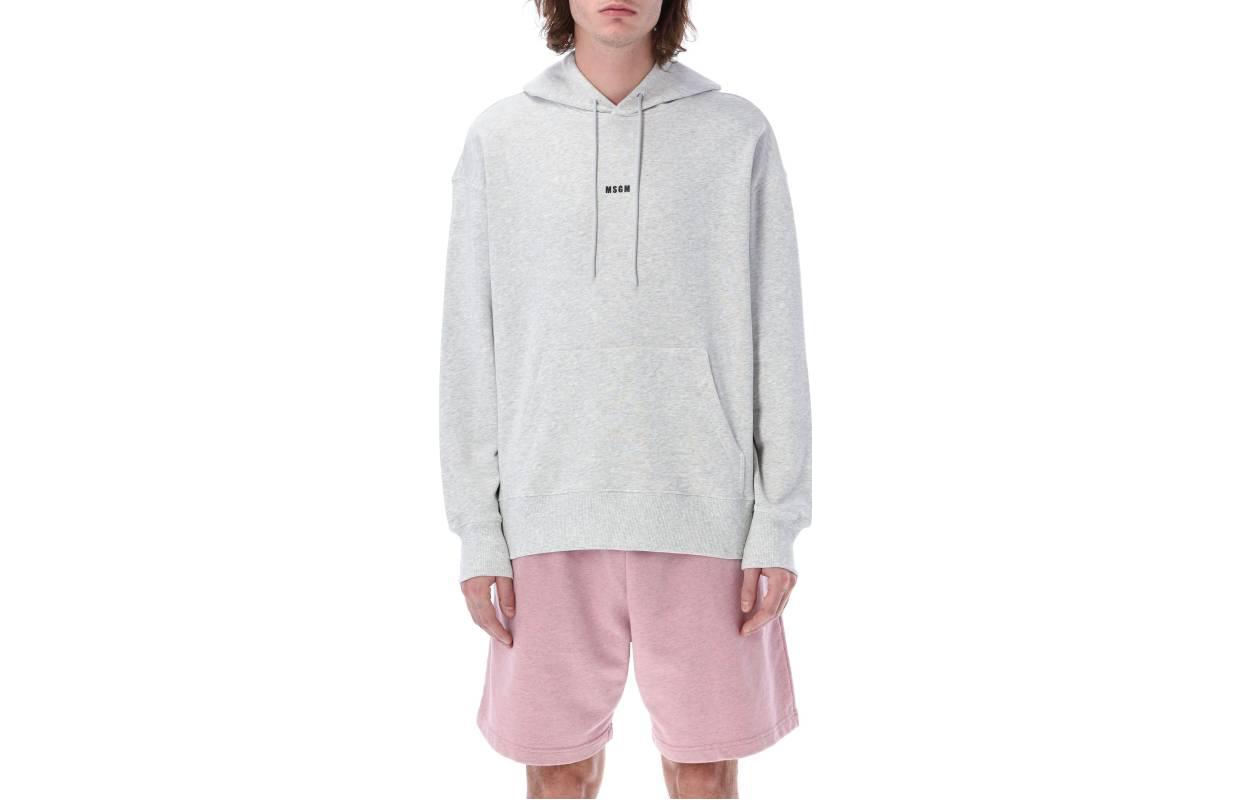 MSGM SS23 Grey Hoodie with Logo Print 2000MM50920003-94