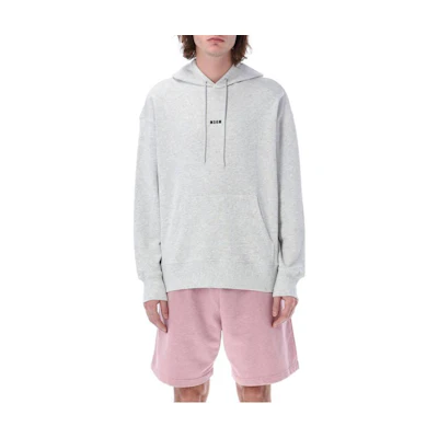 MSGM SS23 Grey Hoodie with Logo Print 2000MM50920003-94