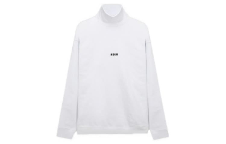 MSGM SS23 Monochrome Logo Turtleneck Long-Sleeve Sweatshirt White () 2940MM108-207599-01