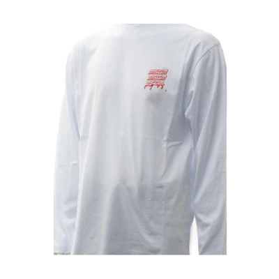 MSGM SS23 White Sweatshirt with Chest Letter Print 3040MM95