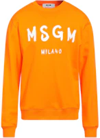 MSGM SS24 Letter Logo Relaxed Crewneck Sweatshirt Unisex Orange 3340MM513-227799 MSGM SS24 Letter Logo Relaxed Crewneck Sweatshirt Unisex Orange 3340MM513-227799
