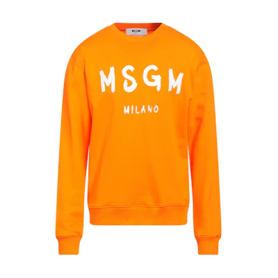 MSGM SS24 Letter Logo Relaxed Crewneck Sweatshirt Unisex Orange 3340MM513-227799