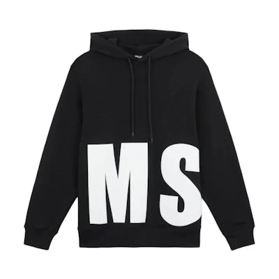 MSGM SS24 Lettering Comfort Pullover Hoodie Unisex Black 3240MM91-227299
